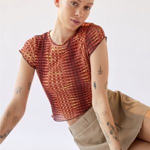 Urban Outfitters Mesh Asymmetrical Tee